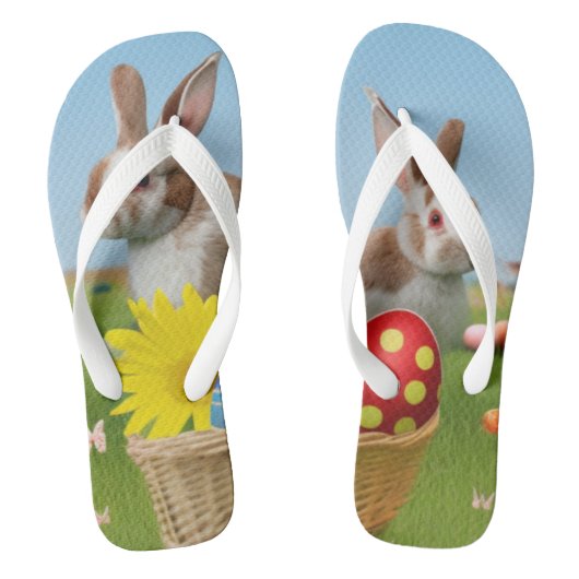 Ostern Niedlich Bunny für eine positive Stimmung Badesandalen (Fußbett)