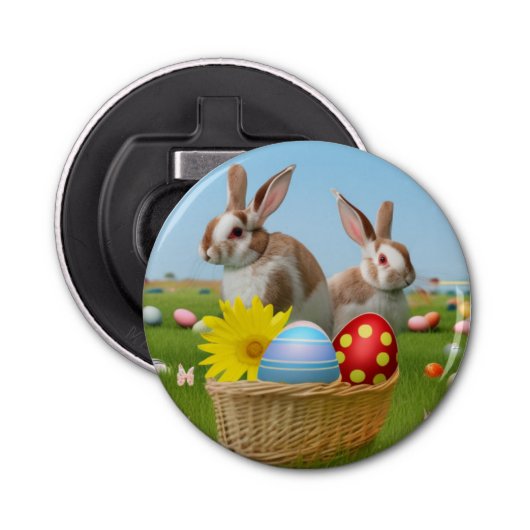 Ostern Niedlich Bunny für eine positive Stimmung Flaschenöffner (Vorderseite)