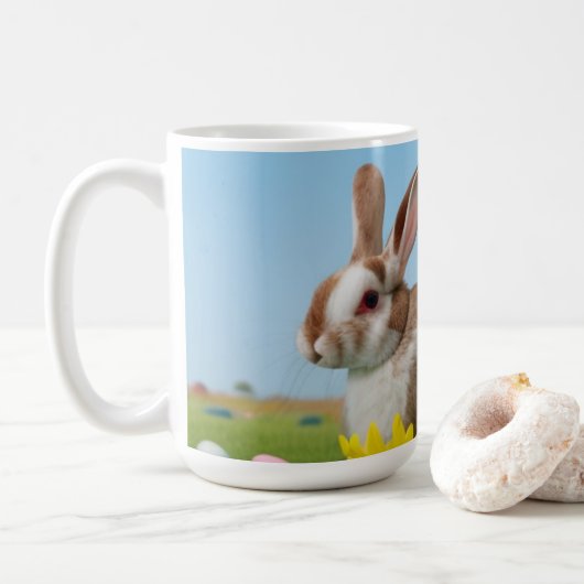 Ostern Niedlich Bunny für eine positive Stimmung Kaffeetasse (Mit Donut)