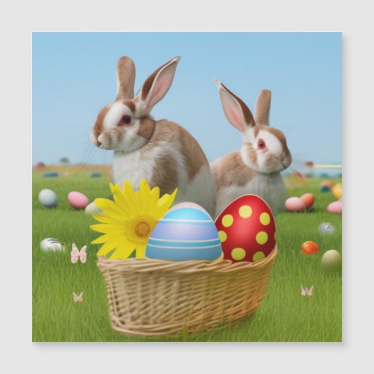 Ostern Niedlich Bunny für eine positive Stimmung Magnetkarte (Vorderseite)