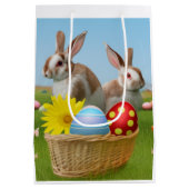 Ostern Niedlich Bunny für eine positive Stimmung Mittlere Geschenktüte (Rückseite)