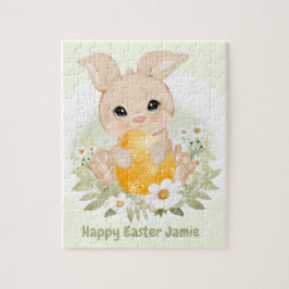 Ostern Niedlich Bunny Yellow Egg Personalisierter Puzzle