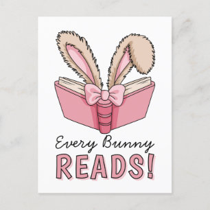Ostern Niedlich Reading Bunny Book Lago Feiertagspostkarte