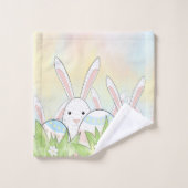 Ostern niedlicher Hase und Eier Badhandtuch Set (Waschlappen)