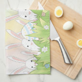 Ostern niedlicher Hase und Eier Geschirrtuch (Viertel Falte)