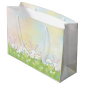 Ostern niedlicher Hase und Eier Große Geschenktüte (Rückseite Schrägansicht)
