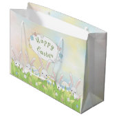 Ostern niedlicher Hase und Eier Große Geschenktüte (Vorderseite Schrägansicht)