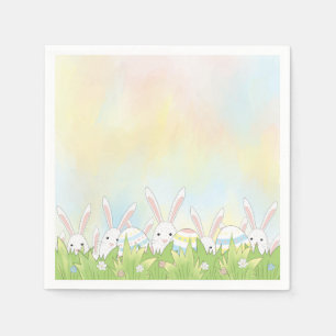 Ostern niedlicher Hase und Eier Serviette