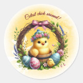 Ostern Niedlicher Kick um! Runder Aufkleber (Vorderseite)