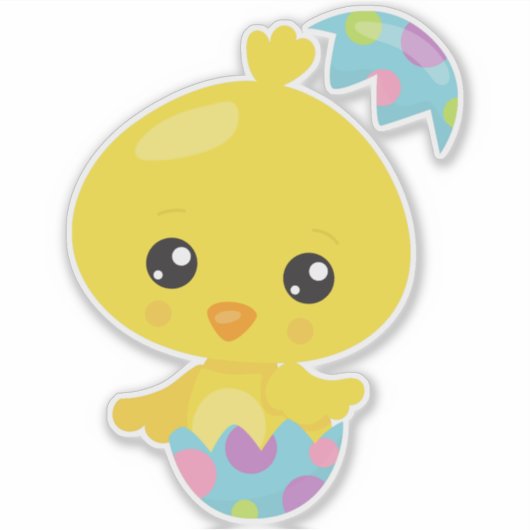 Ostern, Niedliches Huhn, Baby Hühnchen, Ostereier Aufkleber (Vorderseite)