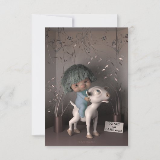 Ostern ohne Lamm - Version 2 RSVP Karte (Vorderseite)