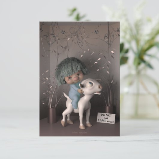 Ostern ohne Lamm - Version 2 RSVP Karte (Stehend Vorderseite)