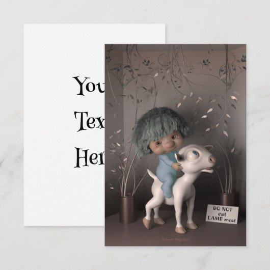 Ostern ohne Lamm - Version 2 RSVP Karte (Vorne/Hinten)