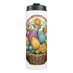 Ostern Ostern Eierkuchen Korb Mandala Art Ei Jagd Thermosbecher
