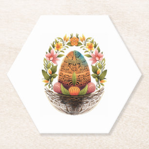 Ostern Ostern Eierkuchen Korb Mandala Art Ei Jagd Untersetzer