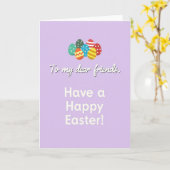 Ostern-Ovale Karte mit Muster (Gelbe Blume)