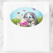 Ostern Ovaler Aufkleber (Tasche)