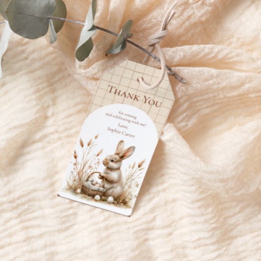 Ostern Party Bunny Beige Boho Vielen Dank Geschenkanhänger