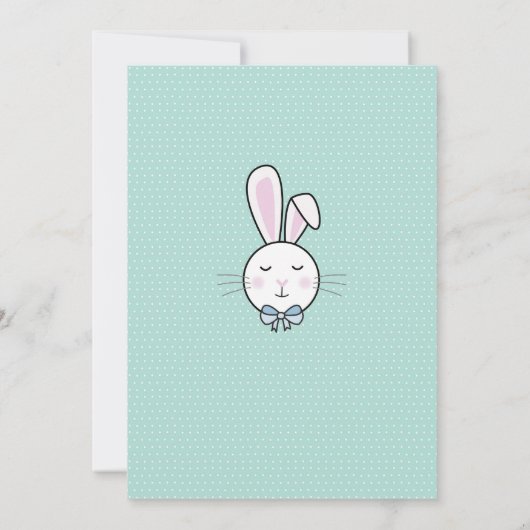 Ostern Party Bunny Egg Jagd Einladung Minze (Rückseite)