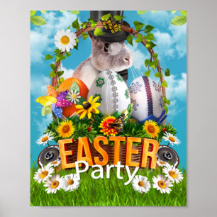 Ostern Party Bunny Poster