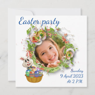 Ostern-Party. Foto Ihres Babys. Einladung