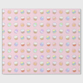 Ostern Party Kuchen und Eier Niedliches Muster Ros Geschenkpapier (Flach)