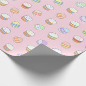 Ostern Party Kuchen und Eier Niedliches Muster Ros Geschenkpapier (Ecke)