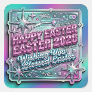 Ostern Paskah 2026 Quadratischer Aufkleber