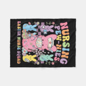 Ostern Pflege Retro Hase Pflegeteam Tee Süß Fleecedecke (Vorderseite (Horizontal))