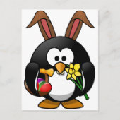 Ostern-Pinguin Feiertagspostkarte (Vorderseite)