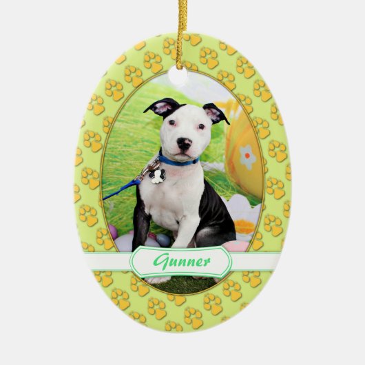 Ostern - Pitbull - Artillerist Keramikornament (Vorne)