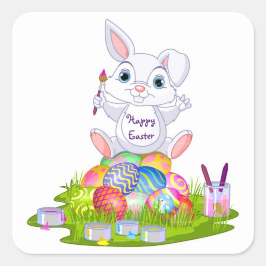 Ostern Quadratischer Aufkleber (Vorderseite)