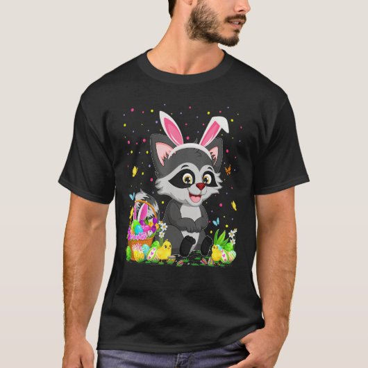 Ostern Raccoon Bunny Egg Jagd Raccoon Osterreich S T-Shirt (Vorderseite)