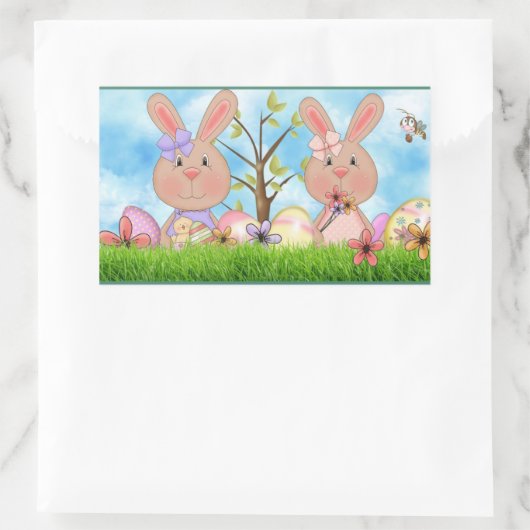 Ostern Rechteckiger Aufkleber (Tasche)