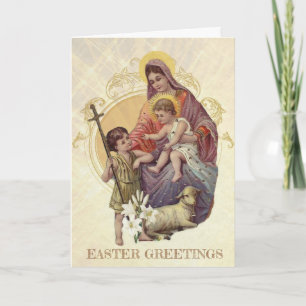 Ostern Religiöse Jungfrau Maria Jesus Johannes der Feiertagskarte