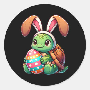 Ostern Schildkröten Liebhaber Haustier Hasen Kanin Runder Aufkleber
