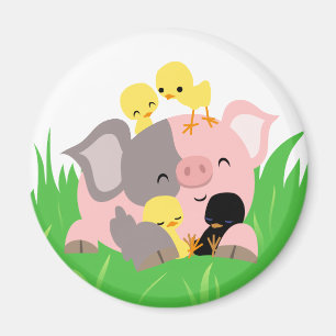 Ostern-Schwein und Kükenmagnet Magnet