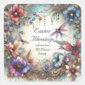 Ostern Segeln Elegante Wasserfarbe Quadratischer Aufkleber (Vorderseite)