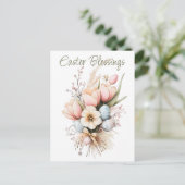 Ostern Segnungen Tulip Boquet Urlaub Postkarte (Stehend Vorderseite)