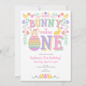 Ostern, Sonne, Frühling, 1. Geburtstag Einladung (Vorderseite)