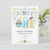 Ostern, Sonne, Frühling, 1. Geburtstag Einladung (Stehend Vorderseite)