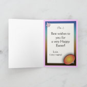 Ostern- Sonne in Eierkarte. Feiertagskarte (Innenseite)