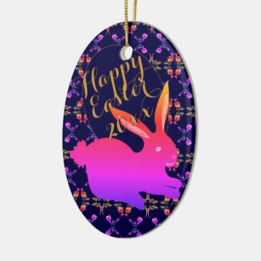 Ostern Sonnige Rose Gemustertes Ei Ornament (Links)