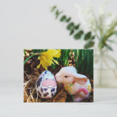 Ostern Sonniges Küssen Kuh Ei Urlaub Postkarte (Stehend Vorderseite)
