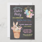 Ostern Sonniges Party Ei Hunt Pink Chalk Korb Einladung (Vorderseite)
