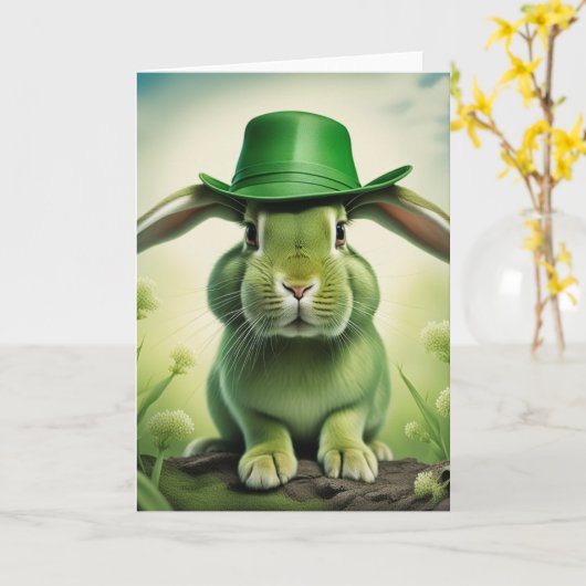 Ostern/St. Patrick's Day Bunny Karte (Gelbe Blume)
