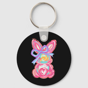 Ostern Süßer Hase Kokett Bogen Tie Dye Kaninchen F Schlüsselanhänger