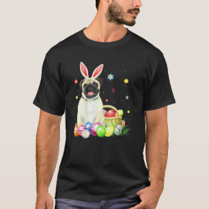 Ostern Süßer Hund Pug Hase Eier Korb Frohe Ostern T-Shirt