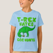 Ostern T-Rex hasst Ei-Jagd-Korbstuffer-Geschenk T-Shirt (Vorderseite)