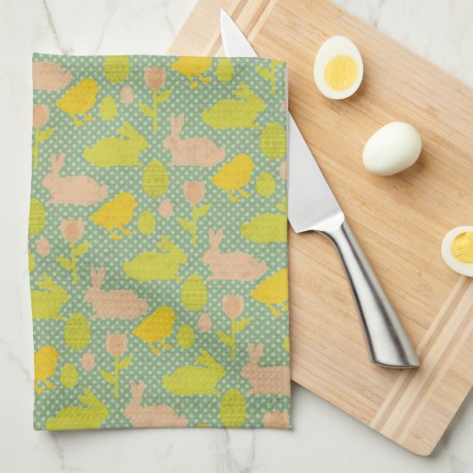 Ostern-Tapete Geschirrtuch (Viertel Falte)